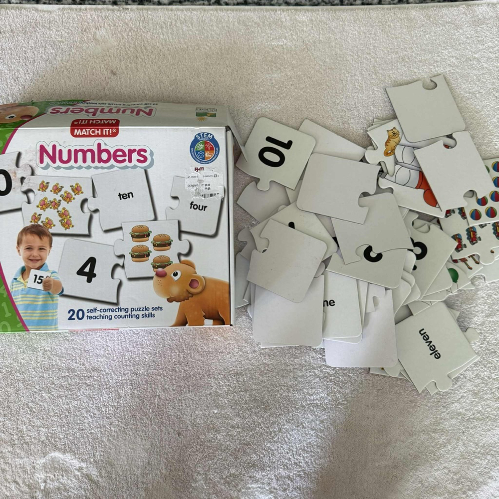 Kids The Learning Journey Numbers Puzzle Set White/Green Size 3-6 Years
